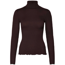 Rosemunde RWBeatha Silk Regular Rullekrave T-shirt, Ganache